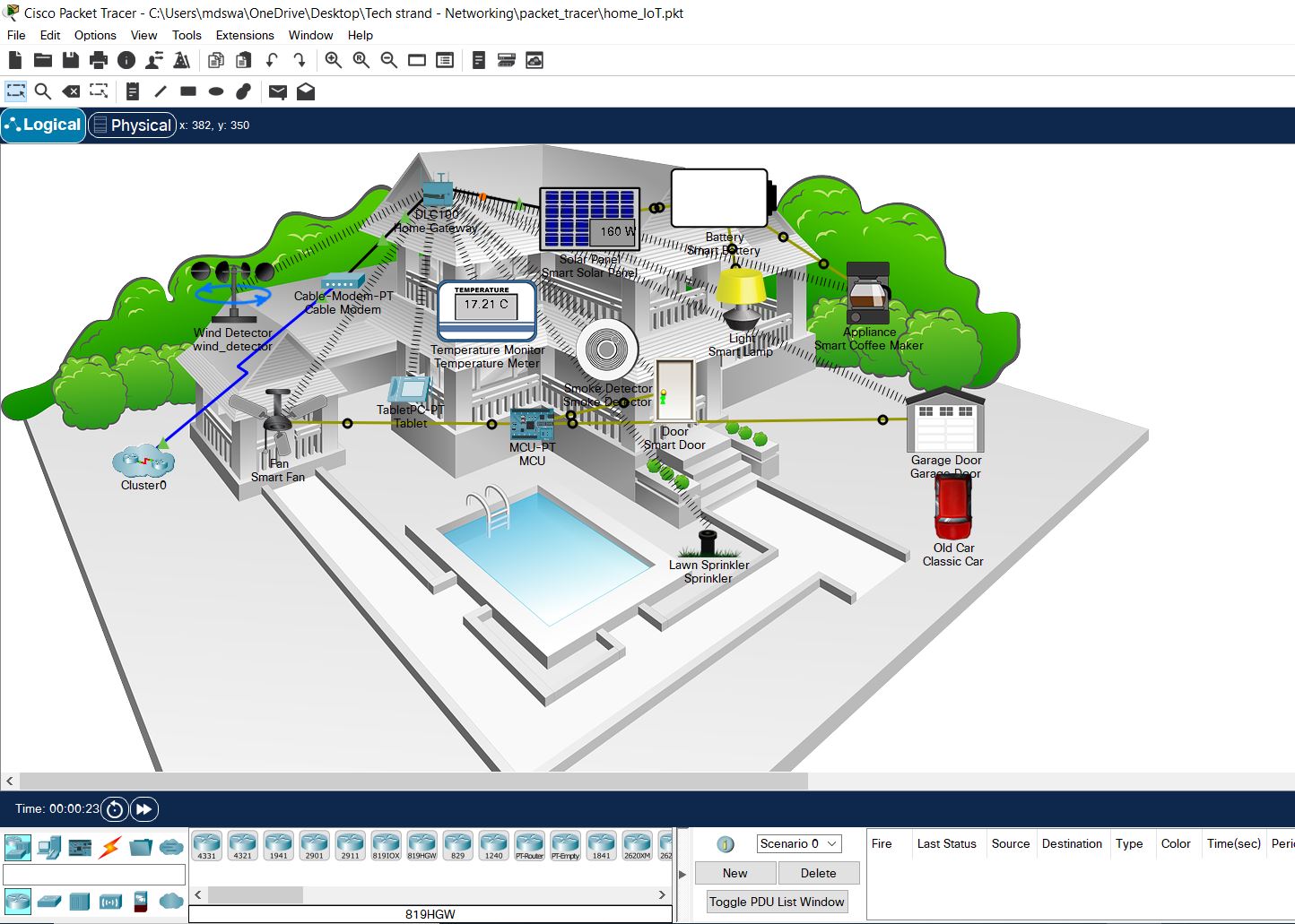 Image of packet tracer software in action